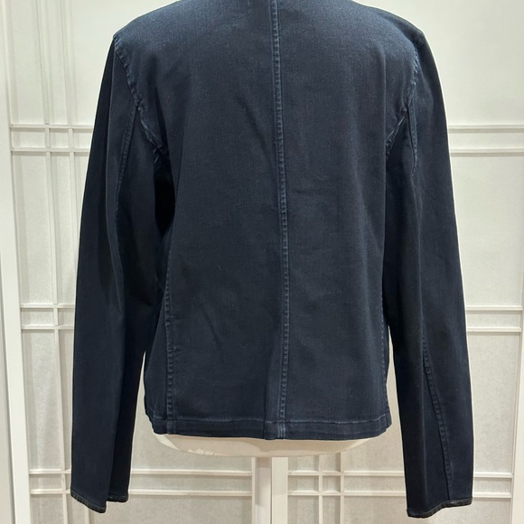 LRL Ralph Lauren Jeans Co Denim Blue Jean Jacket Blazer Faux Leather Trim 16 - Picture 2 of 7